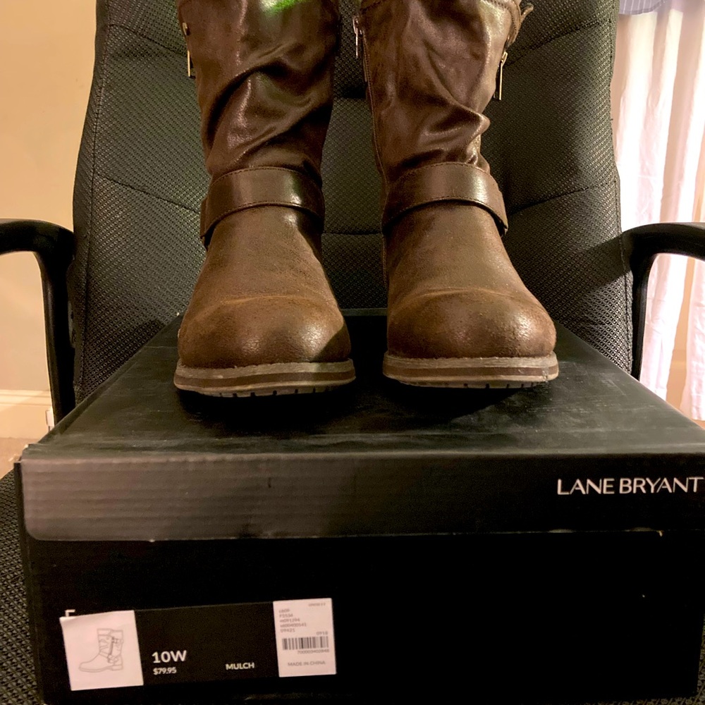 Lane Bryant suede brown combat boots